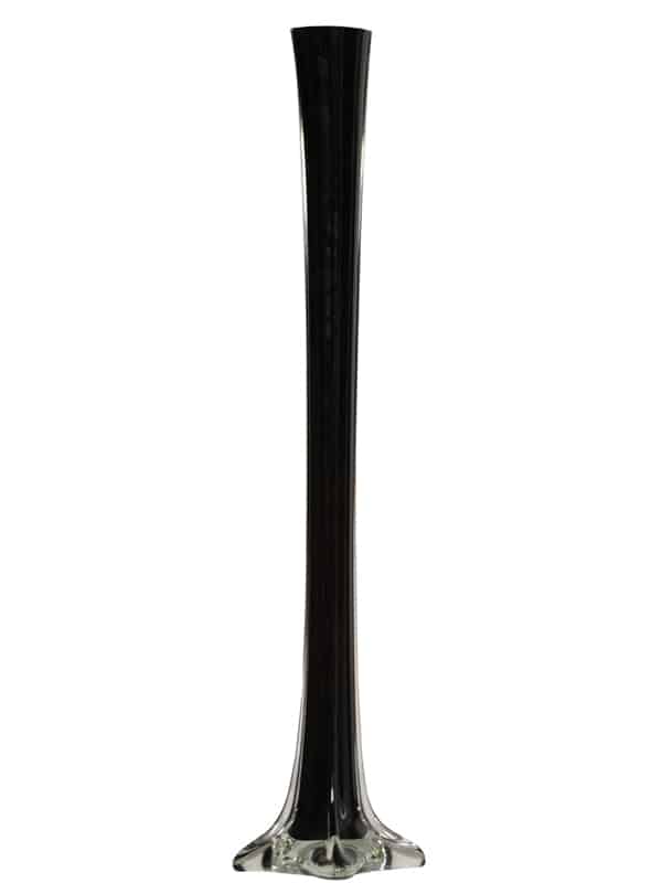 24″ Black Glass Eiffel Tower Vase | Rental