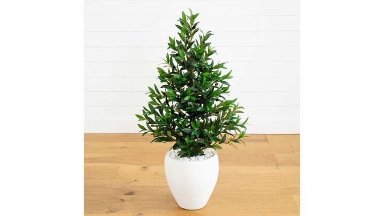 3’ Olive Artificial Tree in White Planter with Metal Stand | Rental 3’ Olive Artificial Tree in White Planter with Metal Stand | Rental