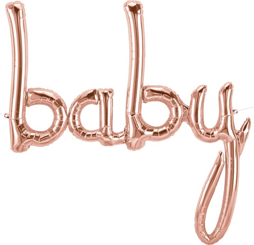 46″ It’s A Girl Rose Gold Air-Fill Script Phrase Anagram Balloon | Purchase | Rental