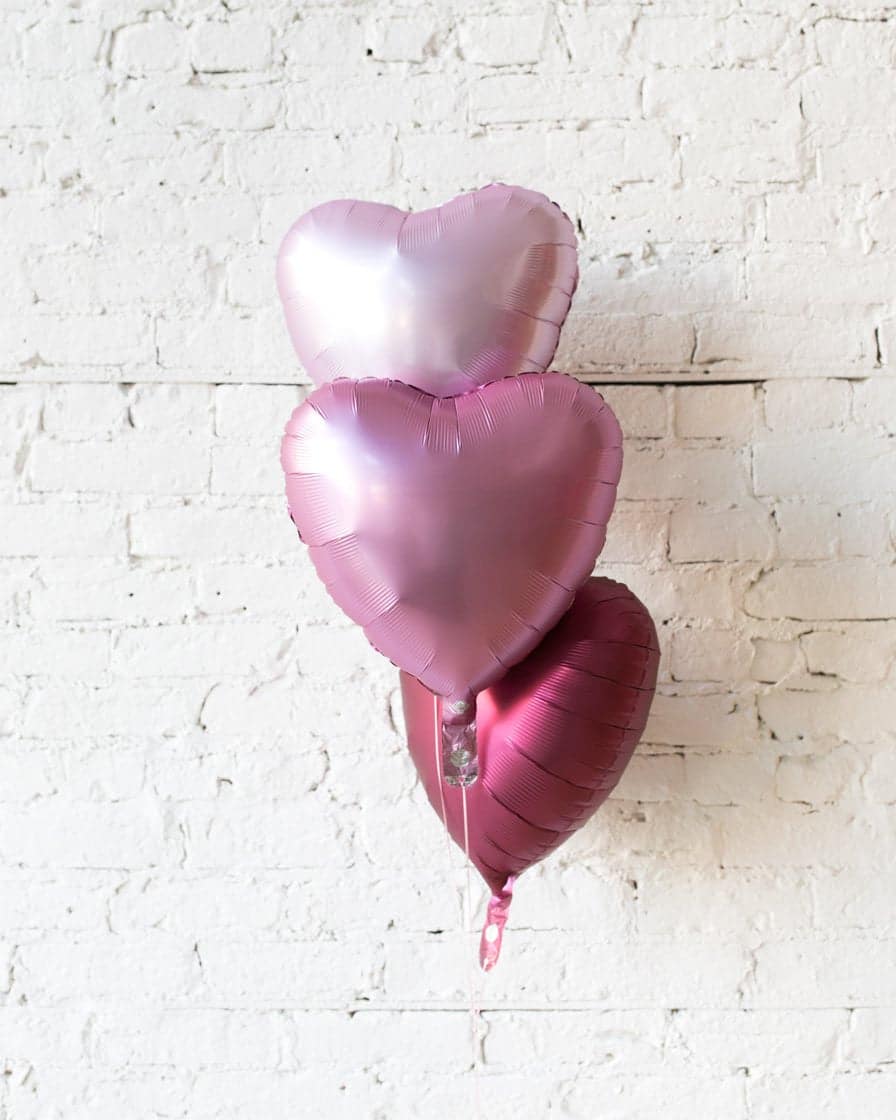 Valentine’s Day – Foil Heart Balloons – bouquet of 3 | Rental