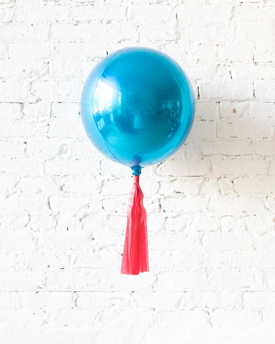 16in Blue Orb Foil Balloon and Red Skirt | Purchase