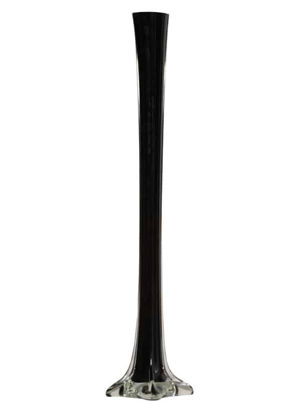 20″ Black Glass Eiffel Tower Vase | Rental