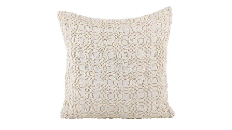 0002 – Smocked Design Pillow – Down Filled | Rental