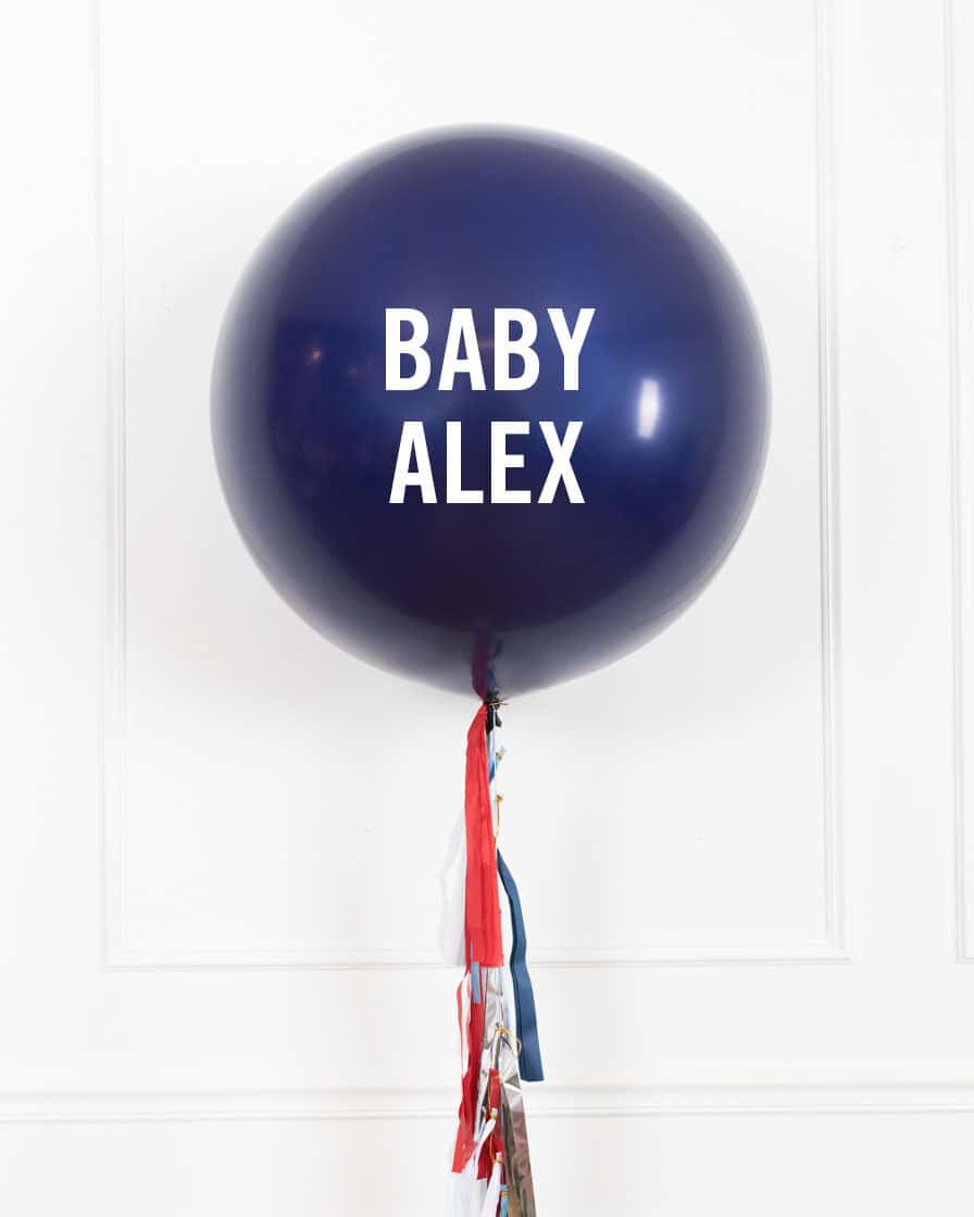 Baseball – Personalized BABY NAME Giant Balloon with Tassel | Rental