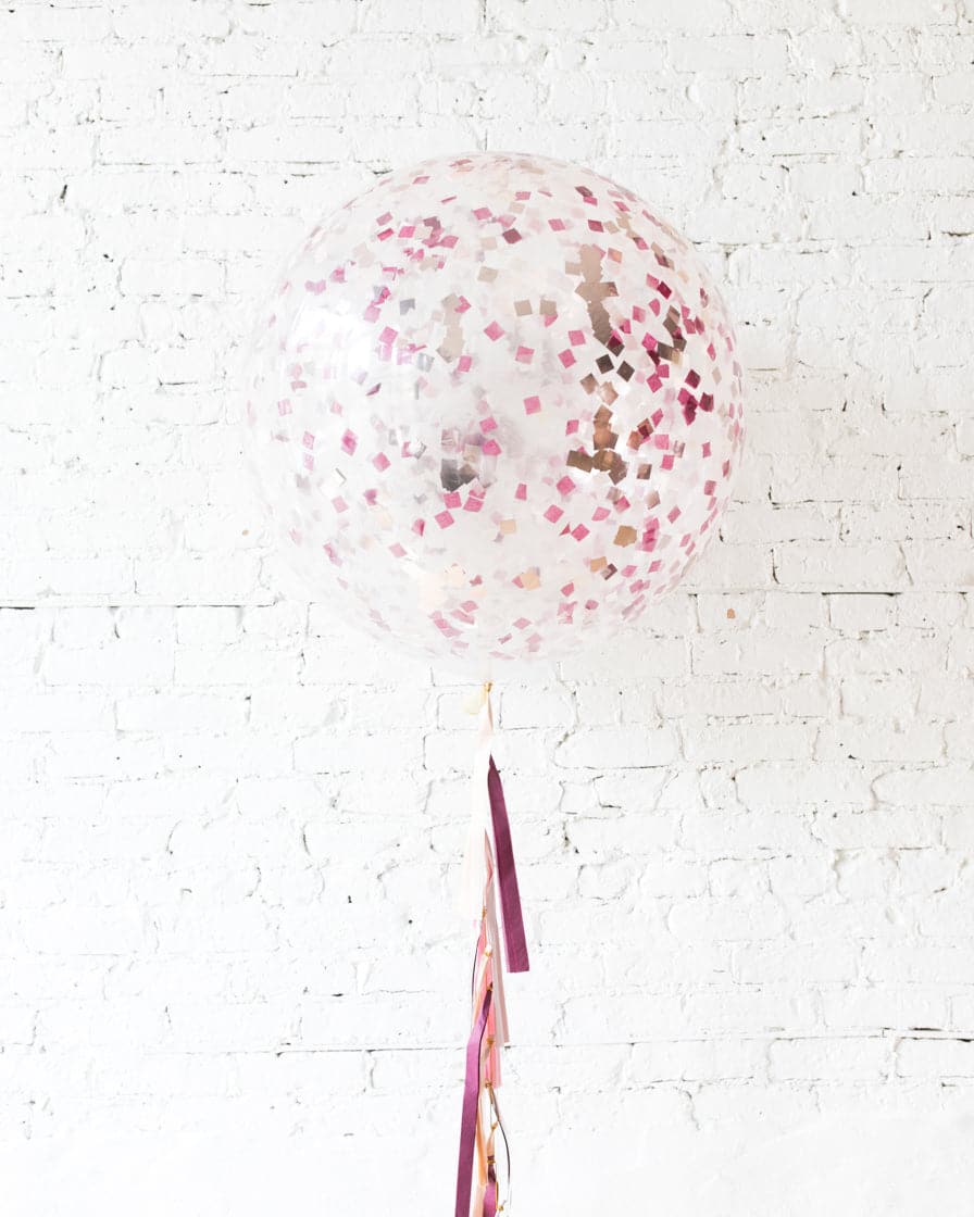 Berry Blush – Confetti Giant Balloon with Tassel | Purchase Berry Blush – Confetti Giant Balloon with Tassel | Purchase