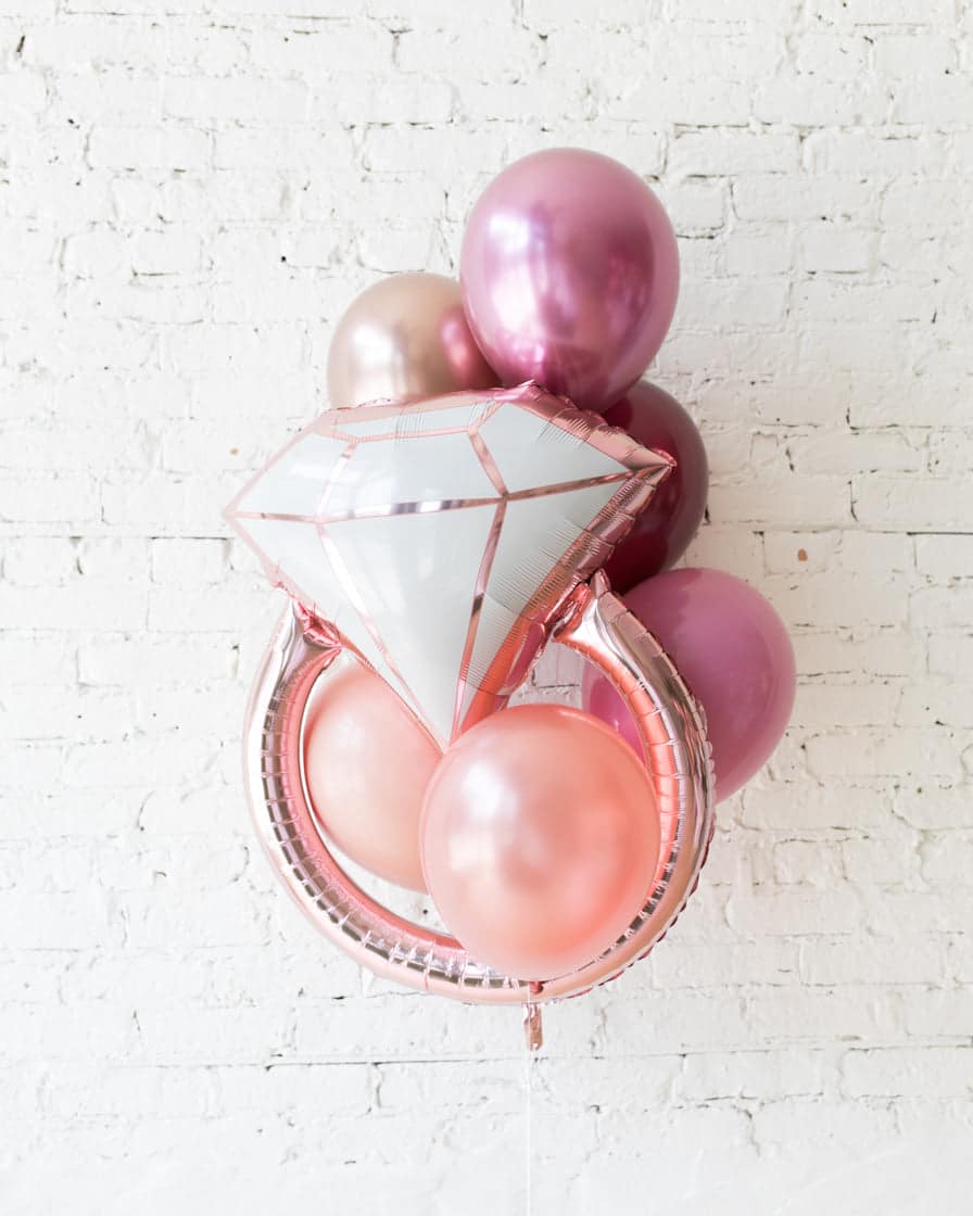 Berry Blush – Diamond Ring Foil and 11in Balloons – bouquet of 7 | Purchase Berry Blush – Diamond Ring Foil and 11in Balloons – bouquet of 7 | Purchase