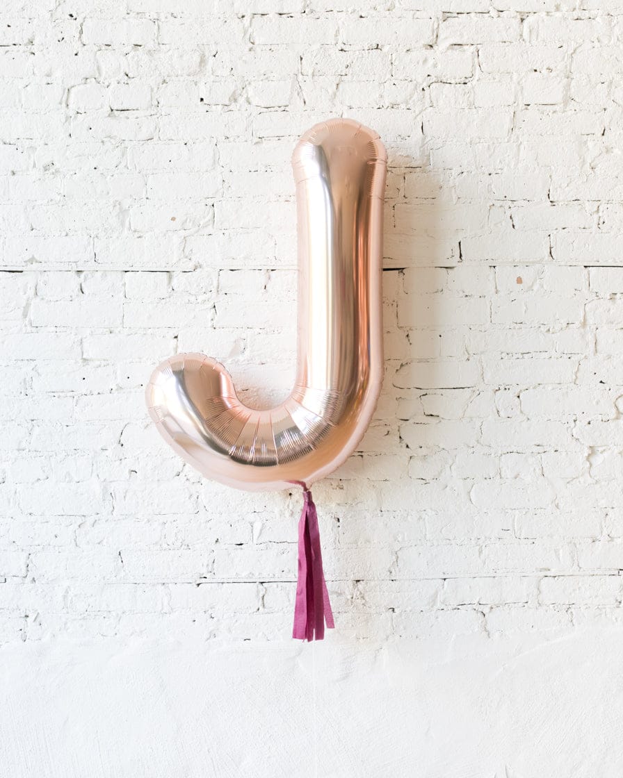 34in Rose Gold Individual Foil Letter with Burgundy Skirt | Purchase 34in Rose Gold Individual Foil Letter with Burgundy Skirt | Purchase