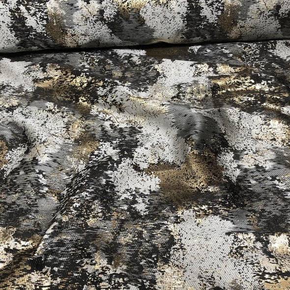 Cascade Jacquard Wholesale Fabric in Black and Gold Cascade Jacquard Wholesale Fabric in Black and Gold