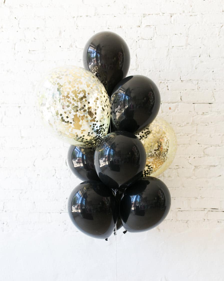 Couture – Confetti and 11in Balloons – bouquet of 10 | Rental