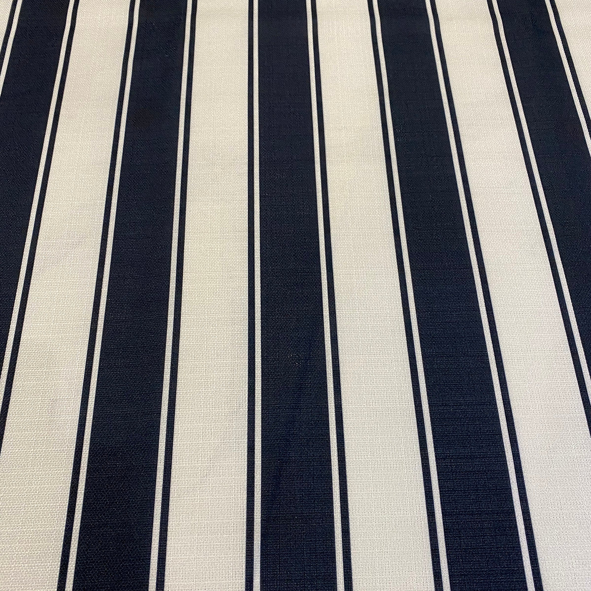 Cabana Stripe (Slub Print) Wholesale Fabric in Black / White Cabana Stripe (Slub Print) Wholesale Fabric in Black / White