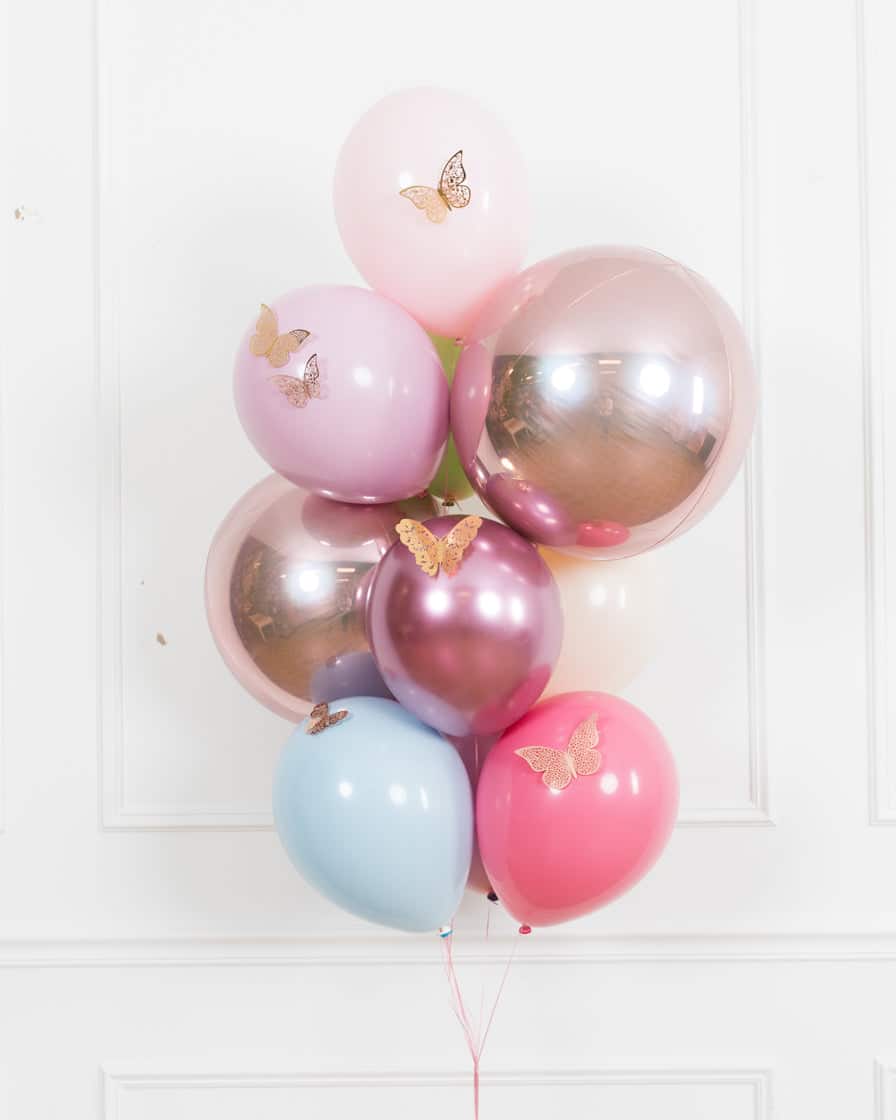 Butterfly Garden – Orbs and 11in Balloons – bouquet of 10 | Rental