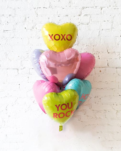 Valentine’s Day – Candy Hearts Balloon Bouquet | Rental