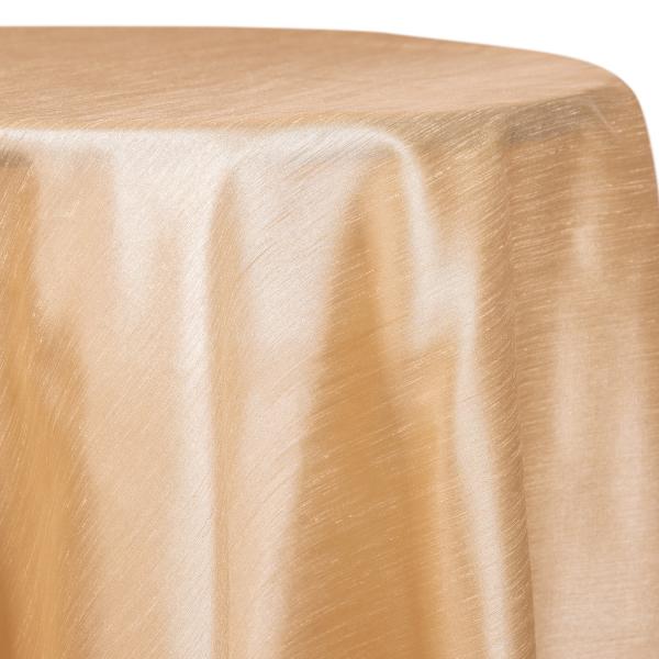 Champagne – Shantung Satin “Capri” Tablecloth – Many Size Options | Rental