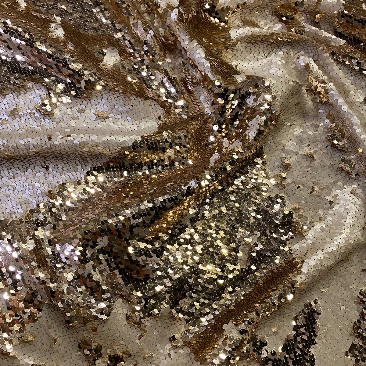 Two-Tone Sequins Wholesale Fabric in Champagne and Matte | Rental Two-Tone Sequins Wholesale Fabric in Champagne and Matte | Rental