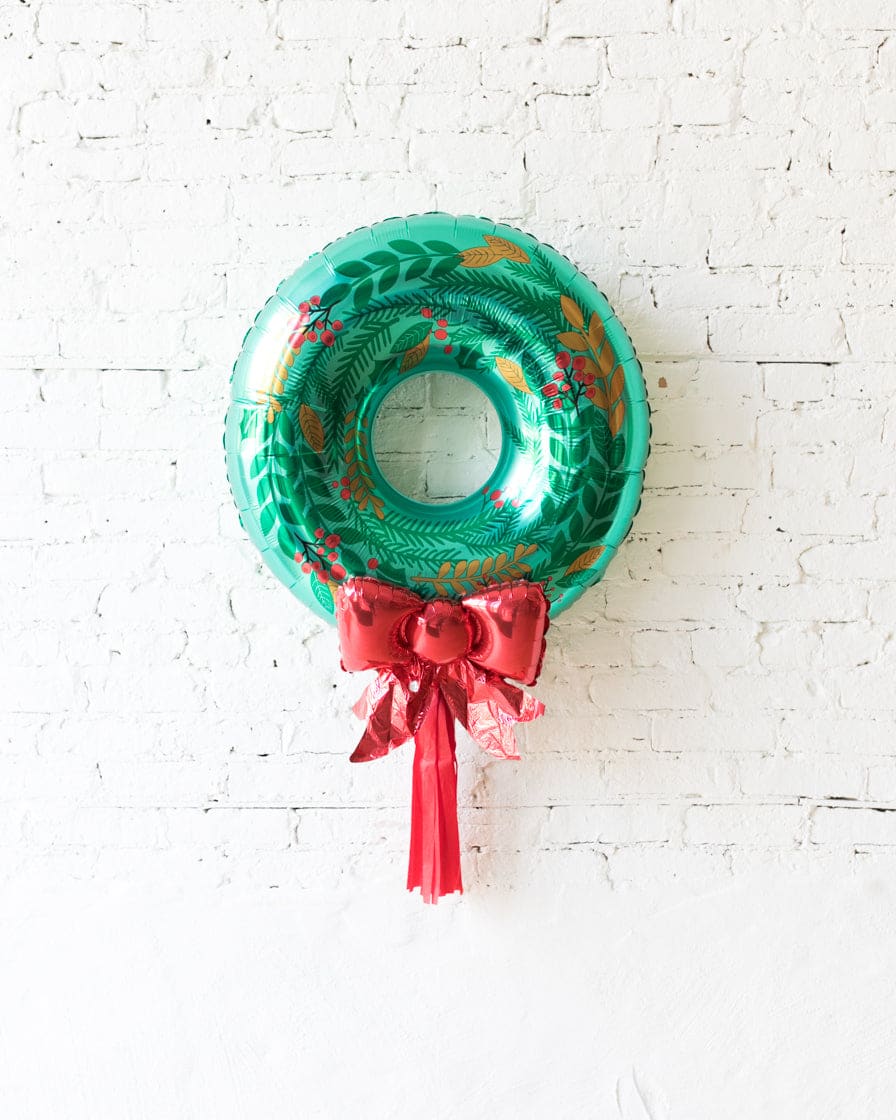 30in Wreath Foil Balloon with Red Skirt | Purchase