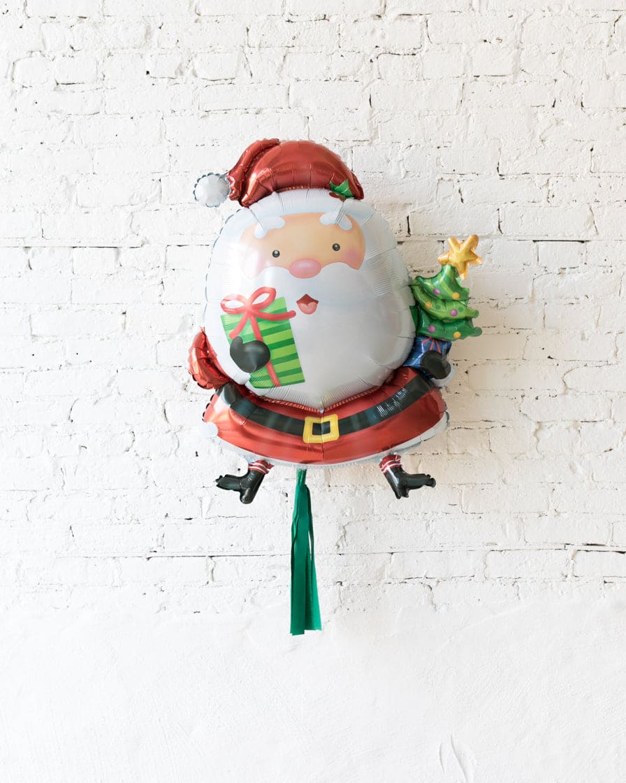 37in Santa Foil Balloon with Green Skirt | Rental