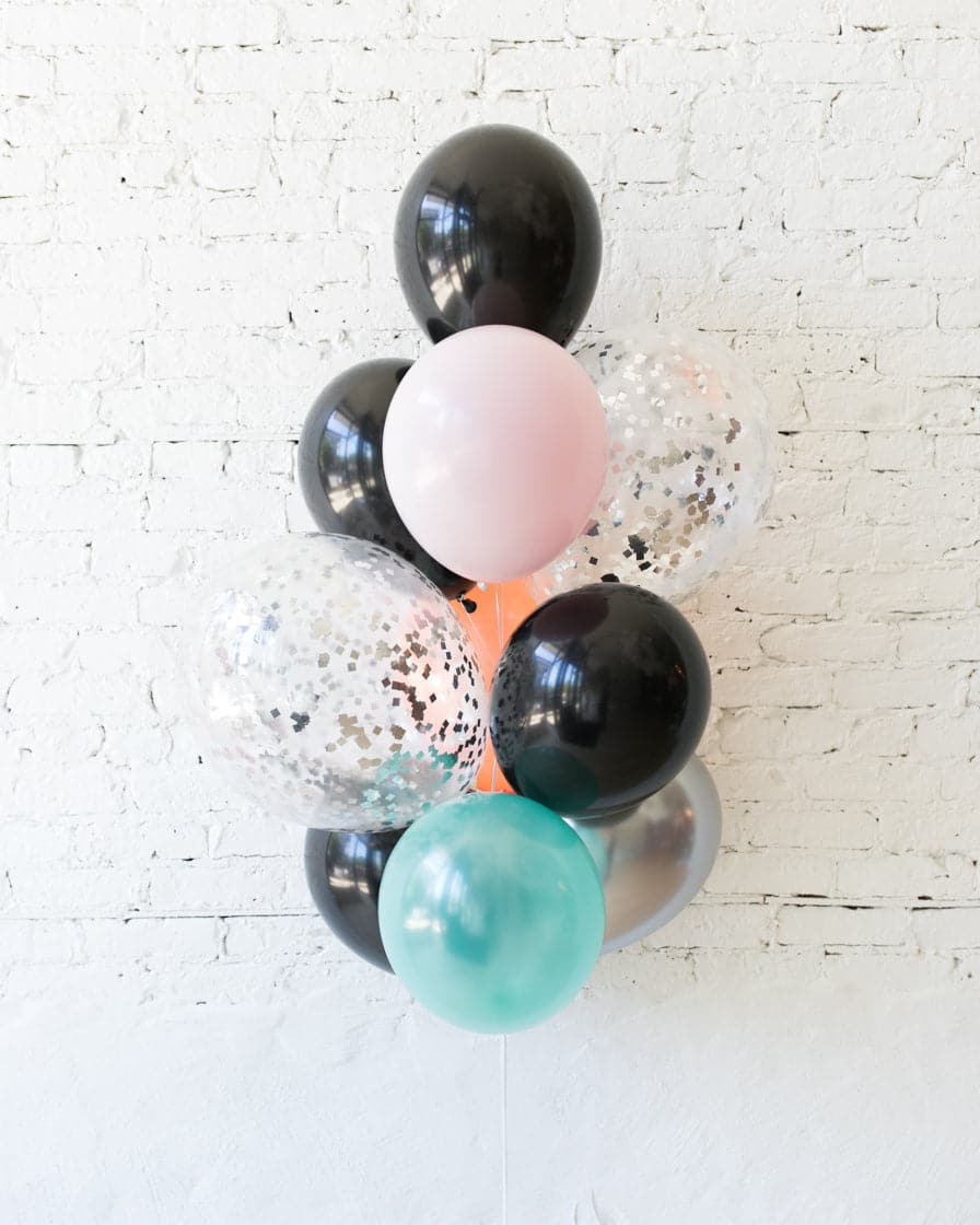 Halloween Theme – Confetti and 11in Balloons – bouquet of 10 | Rental