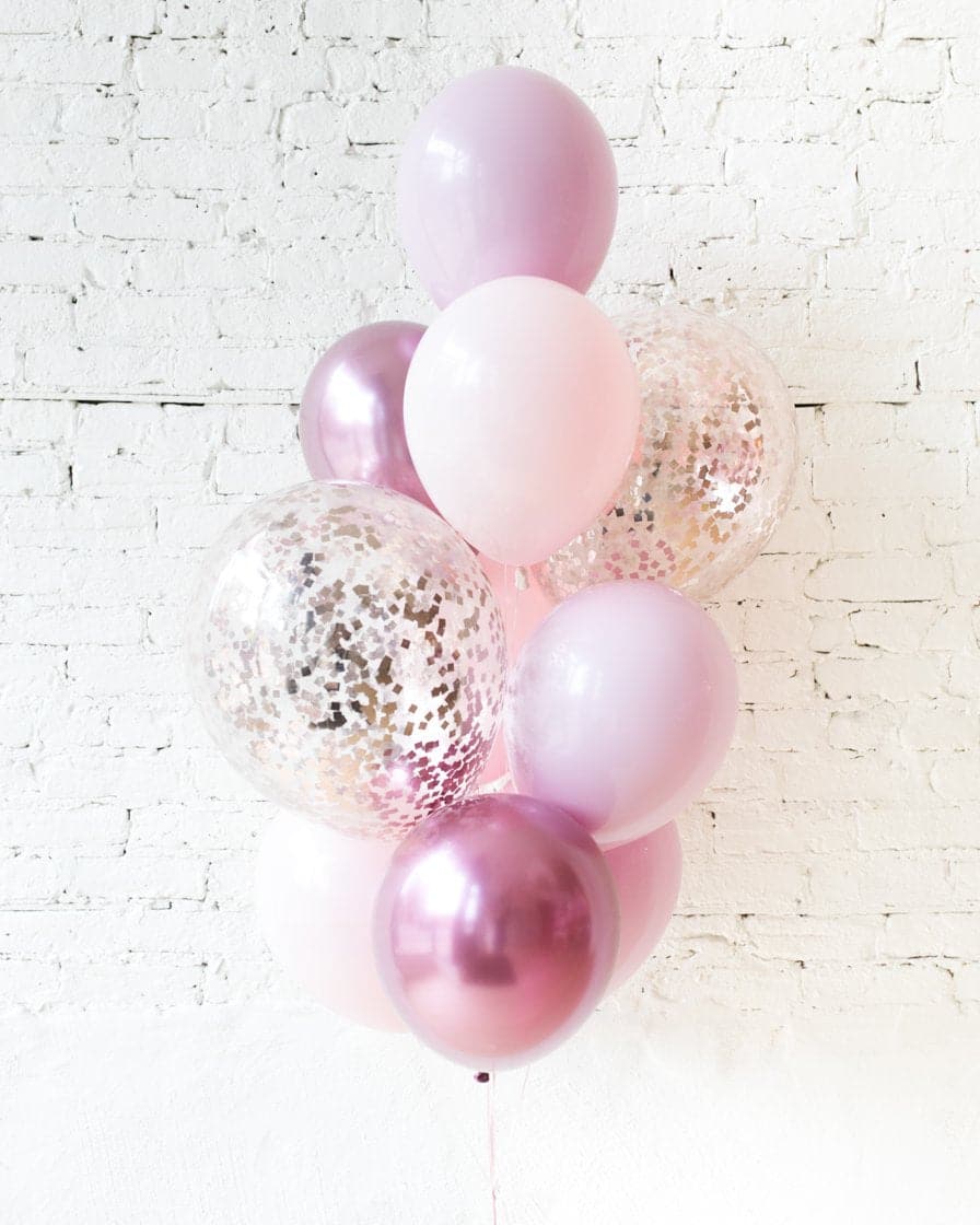 GIFT-Shades of Mauve Palette Confetti and 11in Balloons – bouquet of 10 | Rental GIFT-Shades of Mauve Palette Confetti and 11in Balloons – bouquet of 10 | Rental