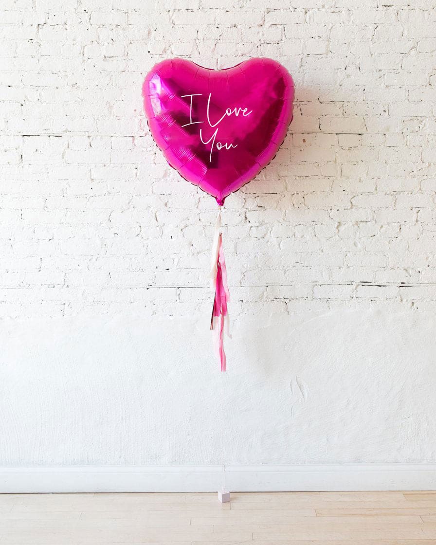 36in Universal “I love You” Heart Foil Balloon and Tassel | Rental