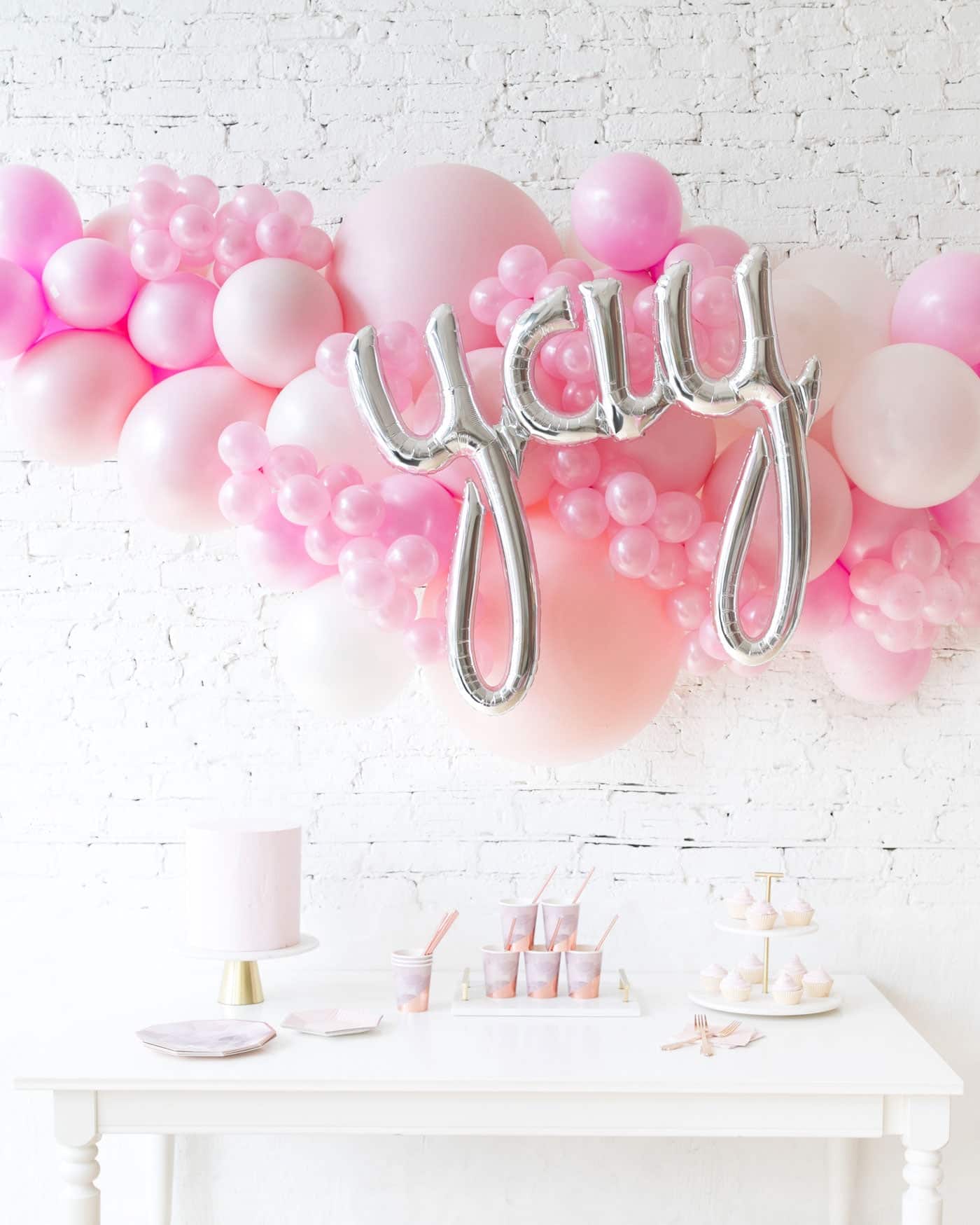 Soft Pink Palette YAY Balloon Garland | Rental