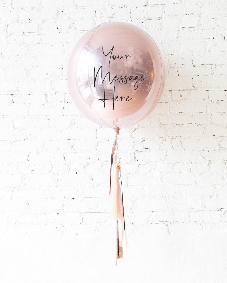GIFT-21in Rose Gold Orb Foil Balloon and Blush, Mauve and Rose Gold Half-Tassel | Rental GIFT-21in Rose Gold Orb Foil Balloon and Blush, Mauve and Rose Gold Half-Tassel | Rental