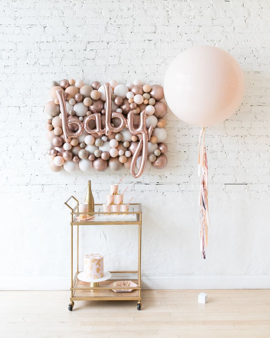 Glam Tan – Baby Backdrop & Giant Balloon Set | Rental