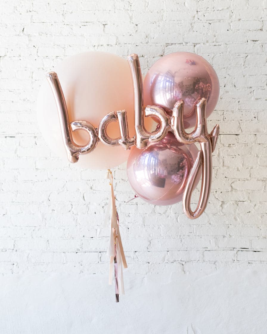 Glam Tan – Giant Baby Bouquet with Half-Tassel | Rental