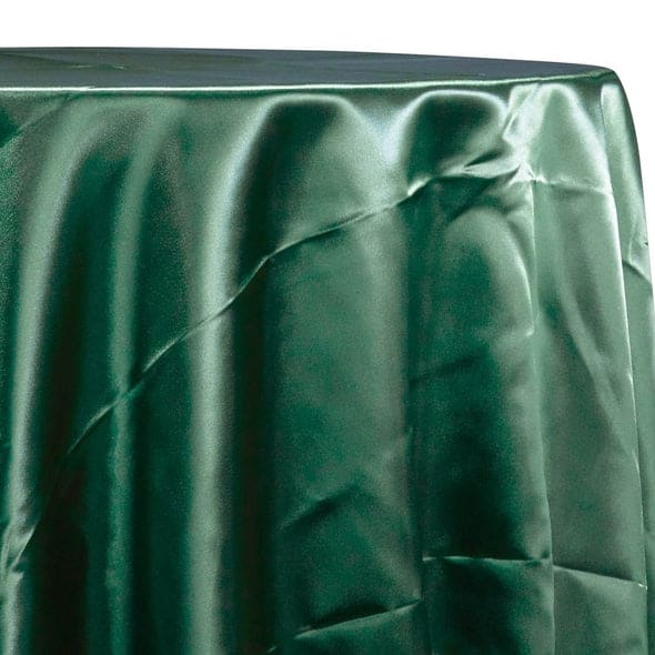 Bridal Satin Table Linen in Hunter Green 38 | Rental