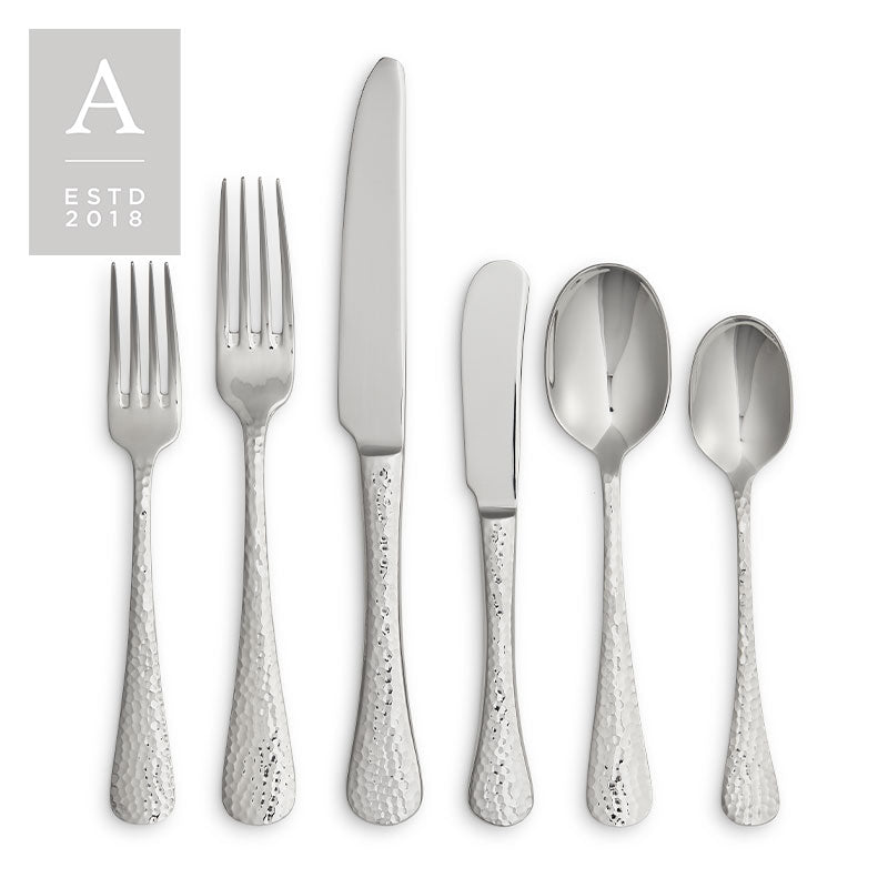 Nico Hammered Flatware Collection | Rental Nico Hammered Flatware Collection | Rental