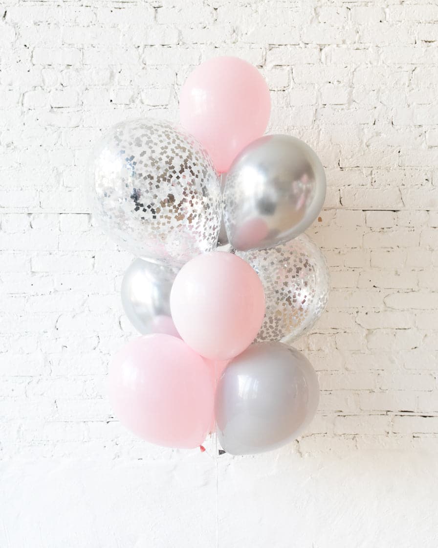 Pink Chic – Confetti and 11in Balloons – bouquet of 10 | Rental