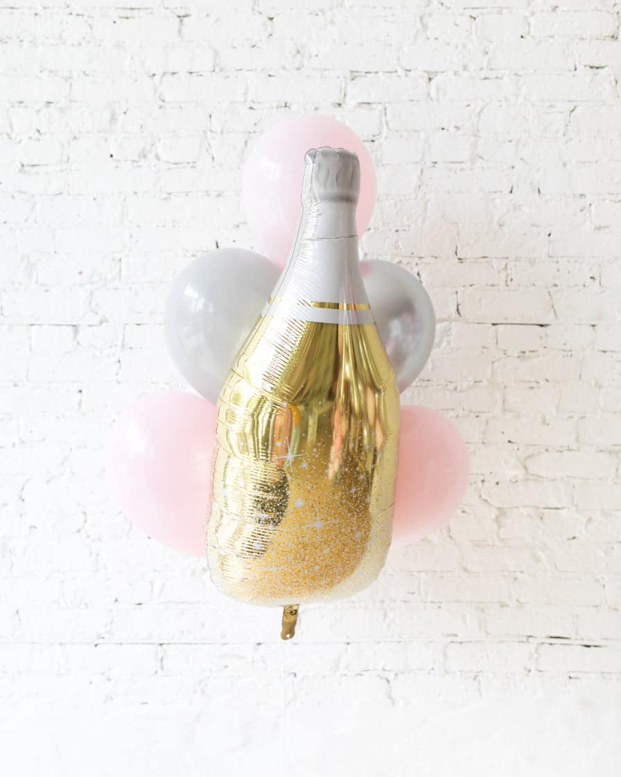 Pink Chic – Champagne Foil and 11in Balloons – bouquet of 7 | Rental