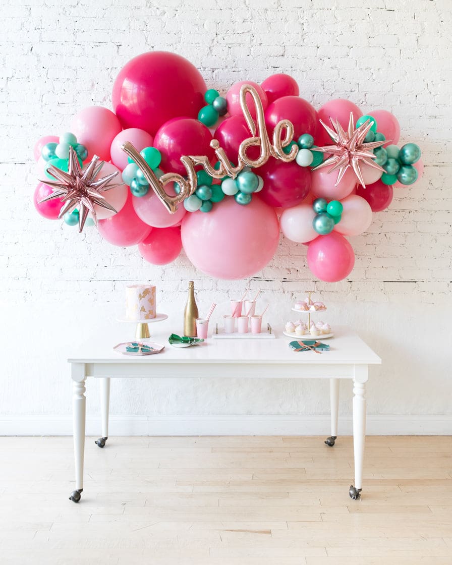 Flamingo Fling – BRIDE Script Backdrop Balloon Garland Install Piece | Purchase Flamingo Fling – BRIDE Script Backdrop Balloon Garland Install Piece | Purchase