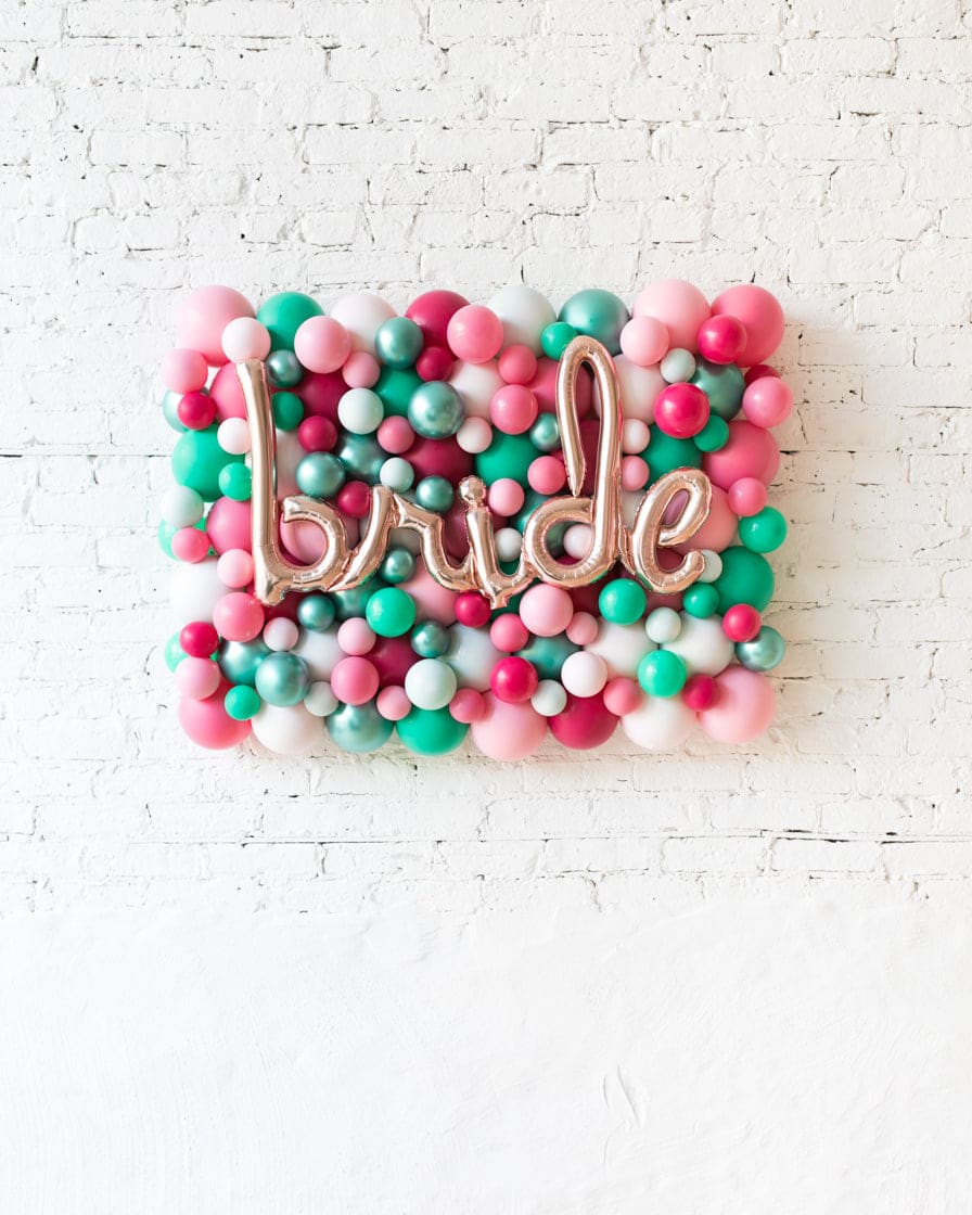 Flamingo Fling – BRIDE Script Balloon Backdrop Board – 30inx40in | Rental