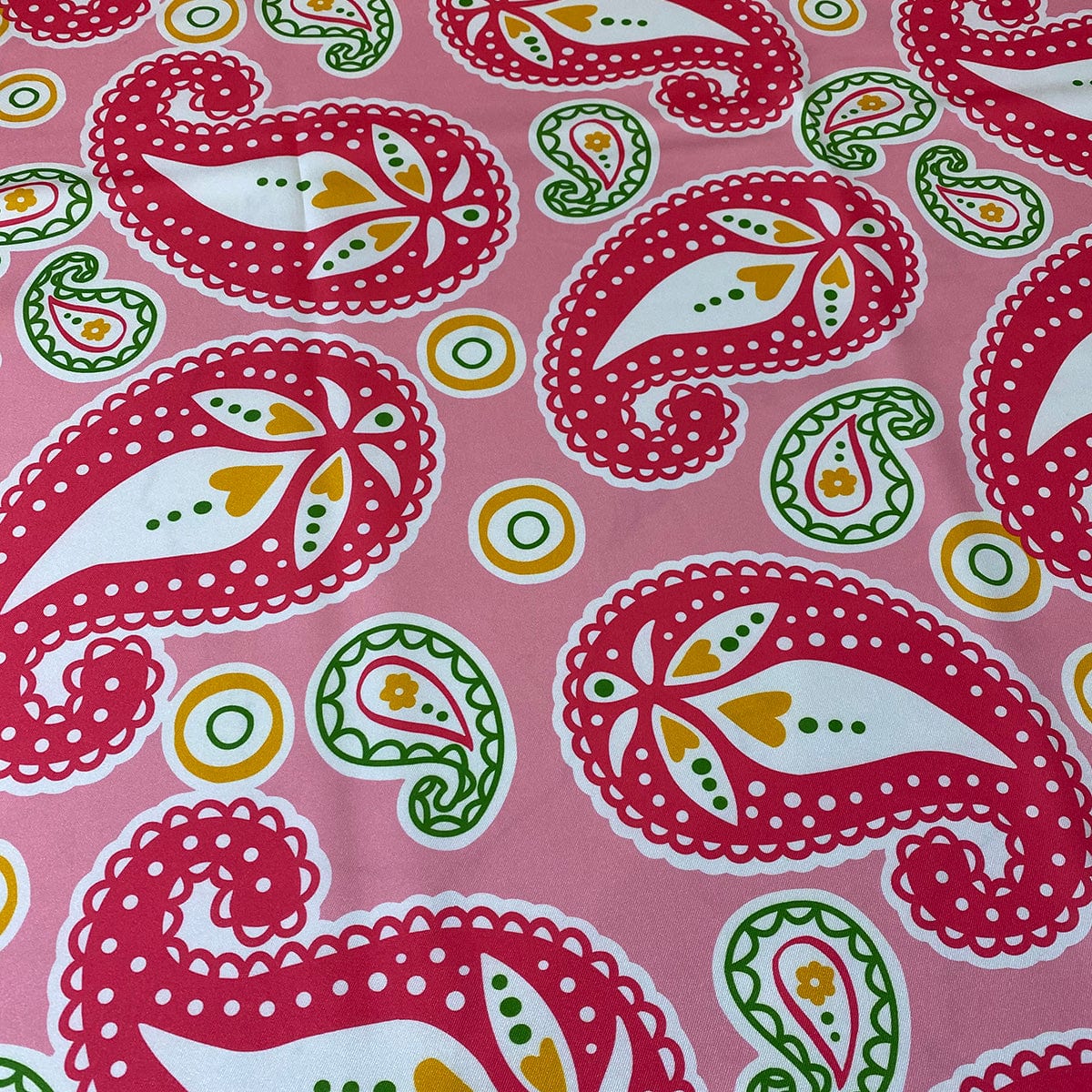 Pastel Paisley (Poly Print) Wholesale Fabric in Pink | Rental Pastel Paisley (Poly Print) Wholesale Fabric in Pink | Rental