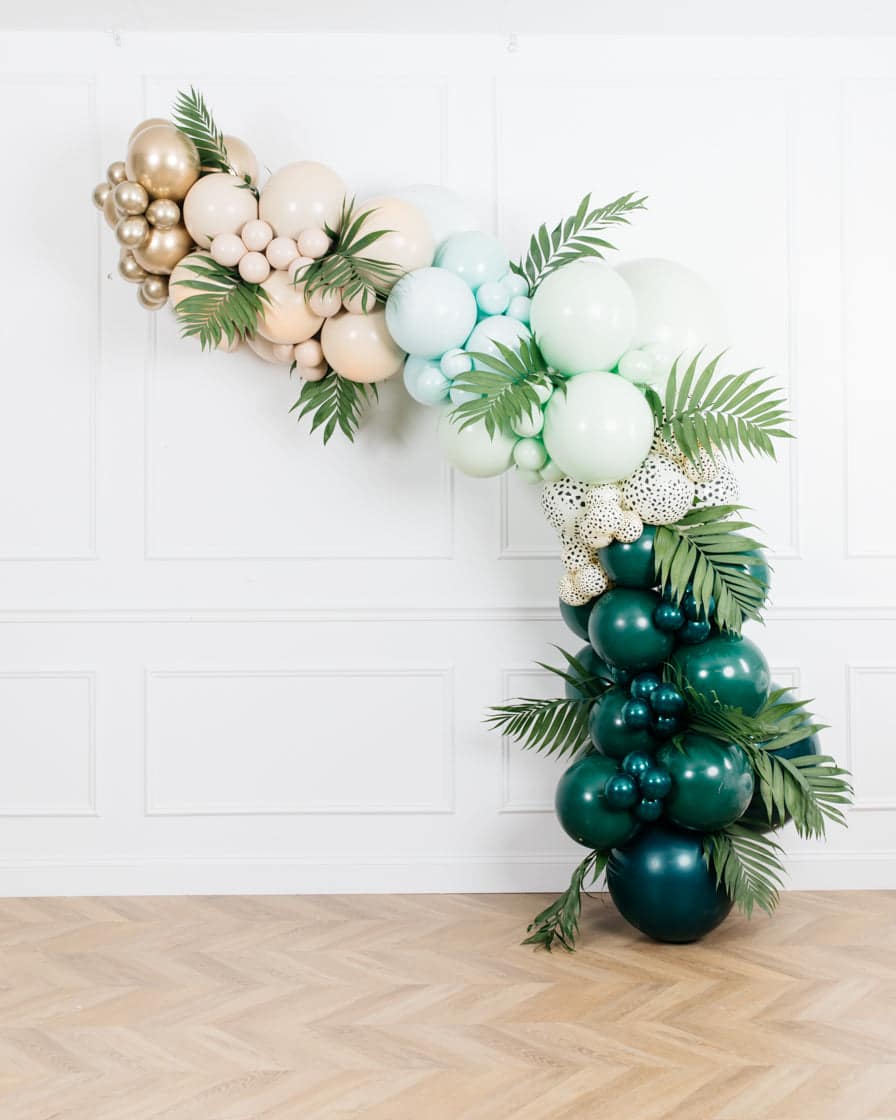 Serengeti – Balloon Garland Install Piece with Greenery -12ft | Rental
