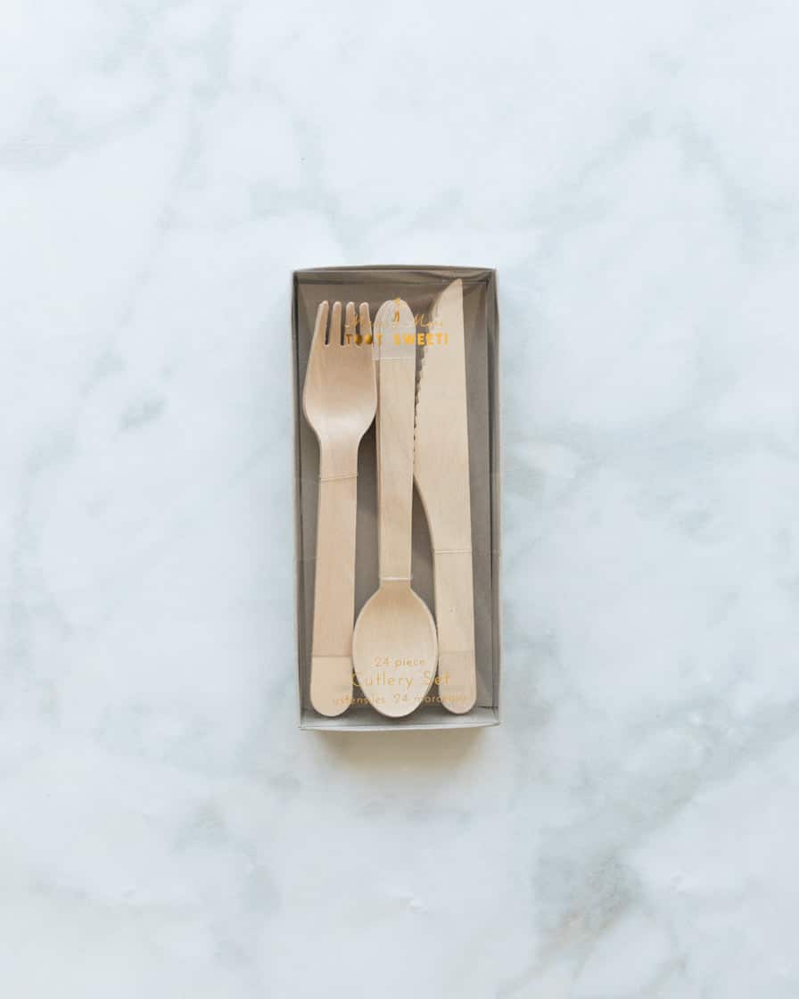Meri Meri – Silver Dipped Wooden Cutlery Set – pack of 24 | Rental Meri Meri – Silver Dipped Wooden Cutlery Set – pack of 24 | Rental