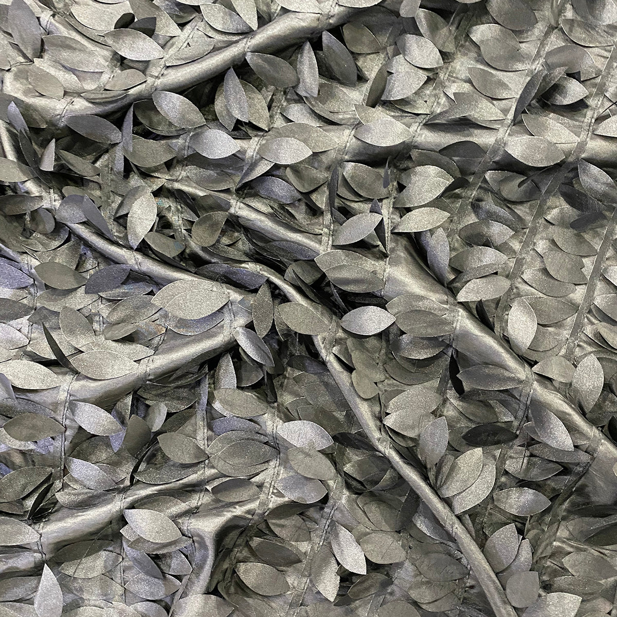 Leaf Hanging Taffeta Wholesale Fabric in Silver Leaf Hanging Taffeta Wholesale Fabric in Silver