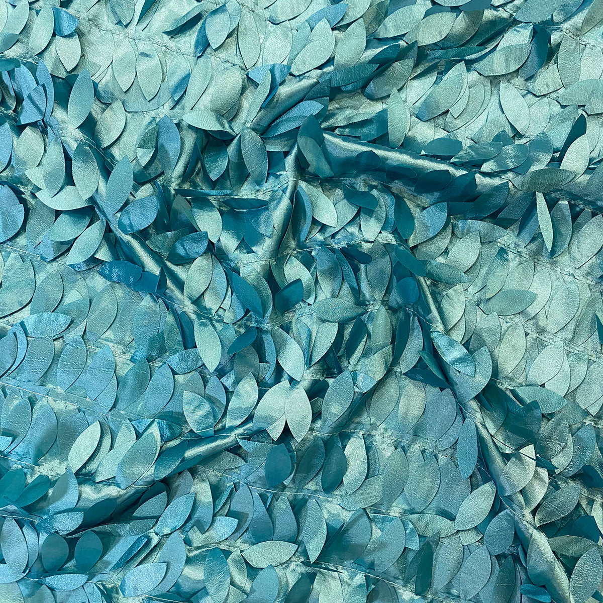 Leaf Hanging Taffeta Wholesale Fabric in Teal Green Leaf Hanging Taffeta Wholesale Fabric in Teal Green