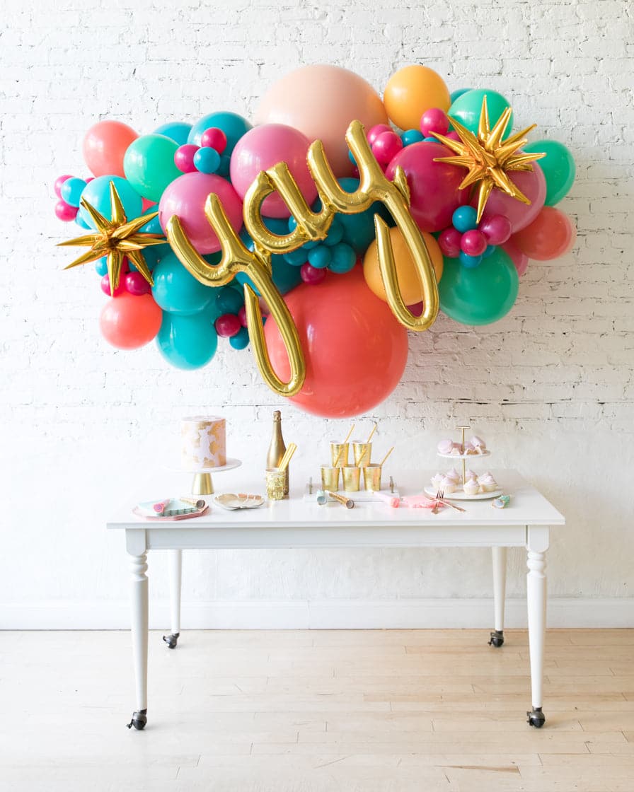 Tropical Time – Yay Script Backdrop Balloon Garland Install Piece – 6ft | Rental