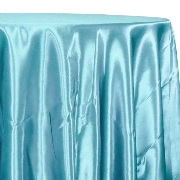 Bridal Satin Table Linen in Turquoise 141 | Rental