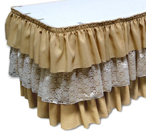 Burlap and Lace Combo – Table Skirt (No Topper) | Rental Burlap and Lace Combo – Table Skirt (No Topper) | Rental