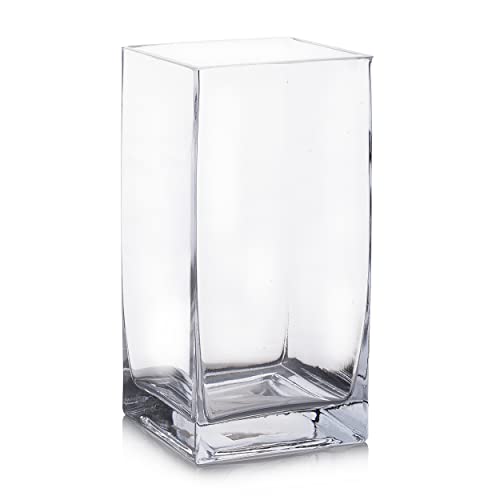 Enova Floral Square Glass Vase, 6x4x4 Inch Clear Glass Flowers Vase, Floral Arrangement Vase, Candle Holders Flower Bouquets Vase for Wedding Centerpieces Home Décor (Pack 1) | Rental Enova Floral Square Glass Vase, 6x4x4 Inch Clear Glass Flowers Vase, Floral Arrangement Vase, Candle Holders Flower Bouquets Vase for Wedding Centerpieces Home Décor (Pack 1) | Rental