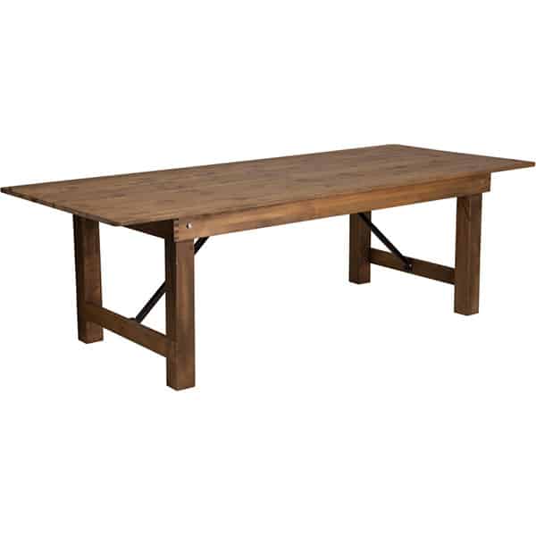 HERCULES Antique Rustic, Solid Pine Folding Farm Table – 7’x40″ | Rental