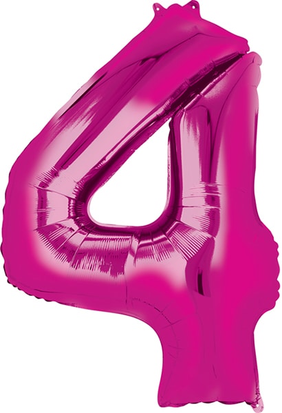 34″ Pink Number 4 Anagram Balloon | Purchase | Rental