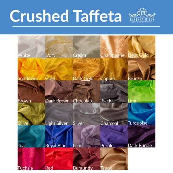 *FR* Extra Wide Crushed Taffeta by Eastern Mills by the Yard – 9 1/2 ft Wide – Choice of 28 Colors | Rental