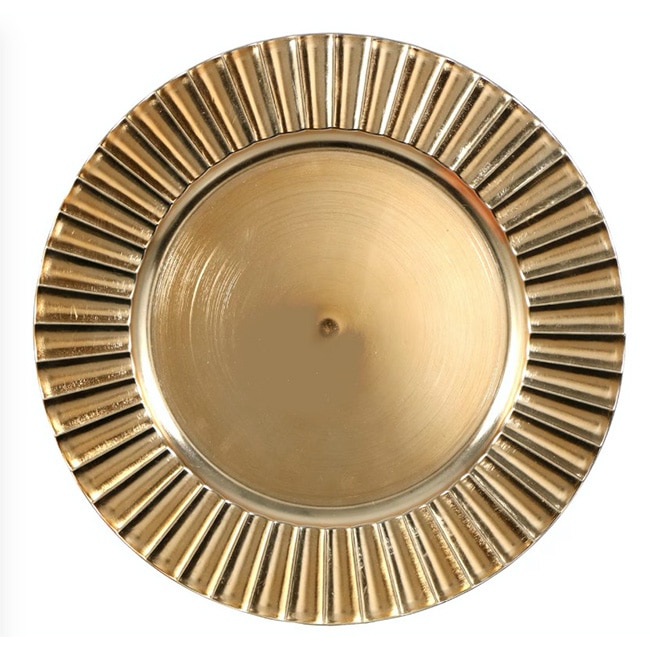 Gold Ruffle Rim 13″ | Rental