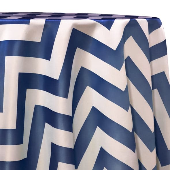 Chevron Print (Lamour) Table Linen in Navy and White | Rental