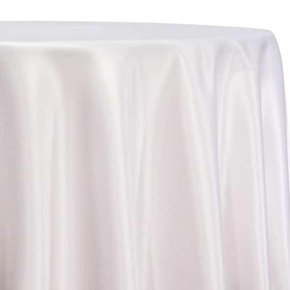 Lamour (Dull) Satin Table Linen in White | Rental Lamour (Dull) Satin Table Linen in White | Rental
