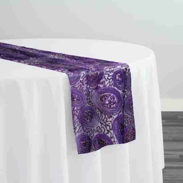 Sienna Design Table Runner in Plum | Rental Sienna Design Table Runner in Plum | Rental