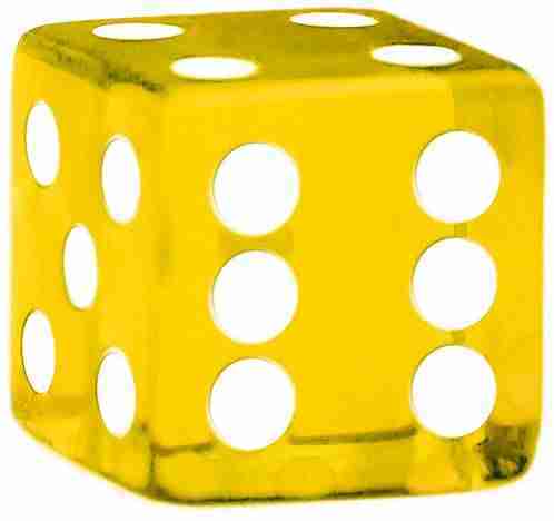 Part – 16mm Yellow Rounded Casino Dice | Rental Part – 16mm Yellow Rounded Casino Dice | Rental